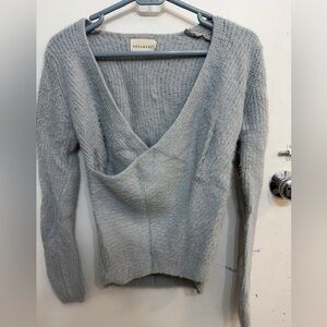 Dreamers Women's Soft Gray V-Neck Sweater